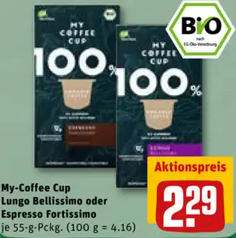 REWE DE My-Coffeea Cup Lungo Bellissimo Oder Espresso Fortissimo tilbud