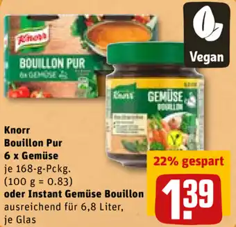 REWE Knorr Bouillon Pur 6 x Gemüse Oder Instant Gemüse Bouillon tilbud