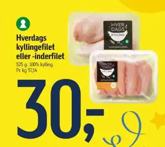 Føtex Hverdags kyllingefilet eller -inderfilet tilbud