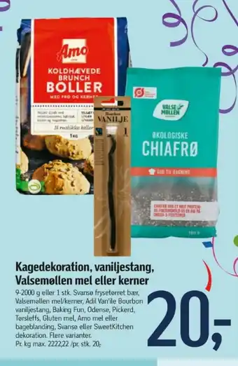 Føtex Kagedekoration, vaniljestang, Valsemøllen mel eller kerner tilbud