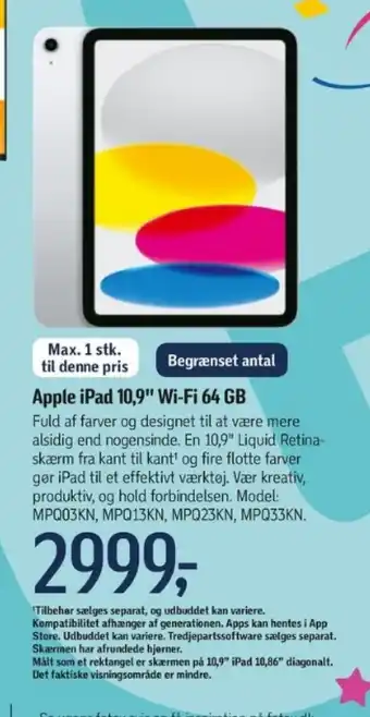Føtex Apple iPad 10,9" Wi-Fi 64 GB tilbud