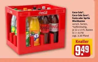 REWE DE Coca-Cola, Coca-Cola Zero, Fanta oder Sprite Mischkasten tilbud