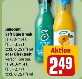 REWE DE Innocent Saft Blue Break oder Direktsaft tilbud
