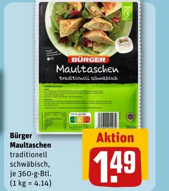 REWE Bürger Maultaschen tilbud