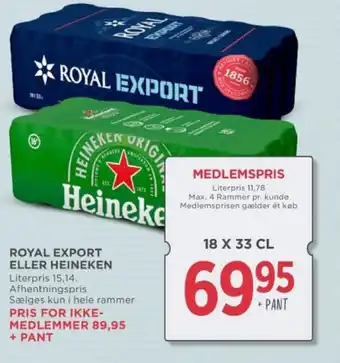 MENY ROYAL EXPORT ELLER HEINEKEN tilbud