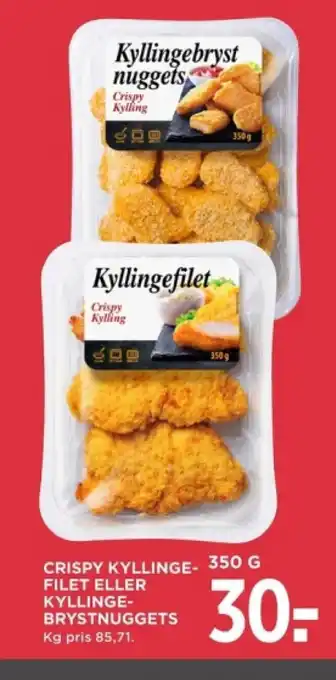 MENY CRISPY KYLLINGE FILET ELLER KYLLINGE- BRYSTNUGGETS tilbud