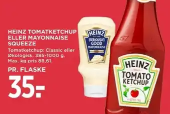 MENY HEINZ TOMATKETCHUP ELLER MAYONNAISE SQUEEZE tilbud