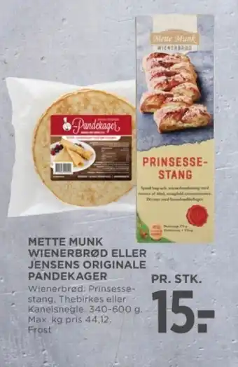 MENY METTE MUNK WIENERBRØD ELLER JENSENS ORIGINALE PANDEKAGER tilbud