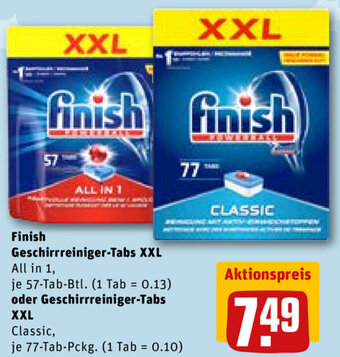 REWE DE Finish Geschirreiniger-Tabs XXL Oder Geschirreiniger-Tabs XXL tilbud