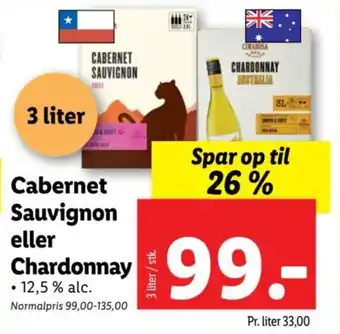 Lidl Cabernet Sauvignon eller Chardonnay tilbud