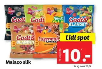 Lidl Malaco slik tilbud