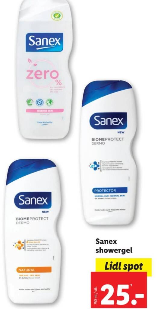 Sanex showergel tilbud hos Lidl