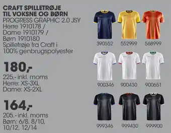 Sportigan Craft Spilletrøje Til Voksne Og Børn 205 Inkl.Moms tilbud