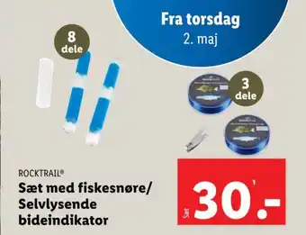 Lidl Sæt med fiskesnøre/ Selvlysende bideindikator tilbud