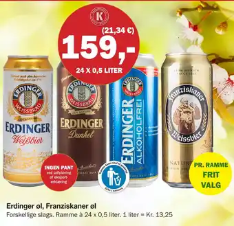 Købmandsgården Erdinger øl, Franziskaner øl tilbud