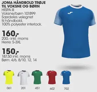 Sportigan Joma Håndbold Trøje Til Voksne Og Børn 187,50 Inkl.Moms tilbud