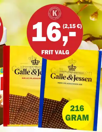 Købmandsgården Galle & Jessen pålægchokolade tilbud