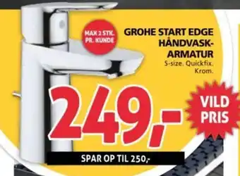 XL-BYG GROHE START EDGE HÅNDVASK- ARMATUR tilbud