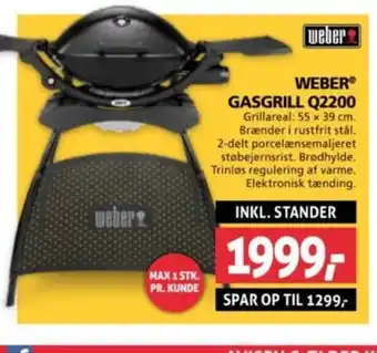 XL-BYG WEBER GASGRILL Q2200 tilbud
