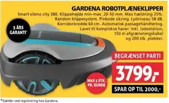 XL-BYG GARDENA ROBOTPLÆNEKLIPPER tilbud