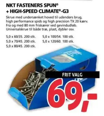 NKT FASTENERS SPUN + HIGH-SPEED CLIMATE-G3