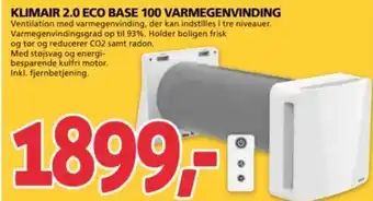 XL-BYG KLIMAIR 2.0 ECO BASE 100 VARMEGENVINDING tilbud