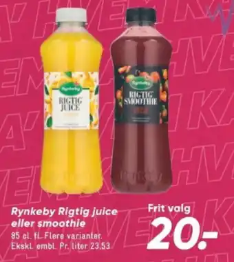 Bilka Rynkeby Rigtig juice eller smoothie tilbud