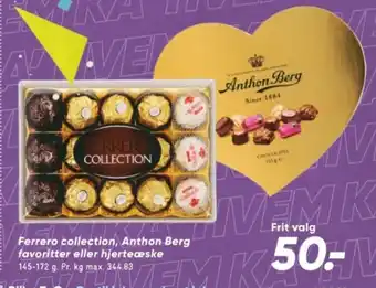 Bilka Ferrero collection, Anthon Berg favoritter eller hjerteæske tilbud