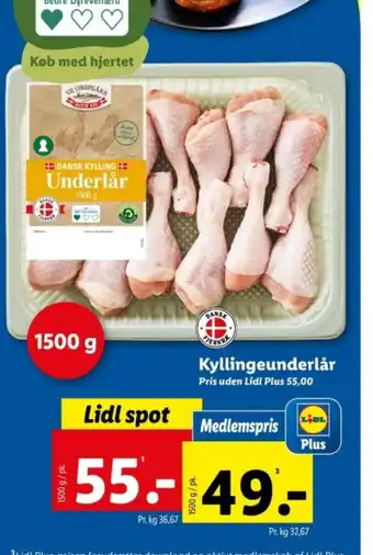 Lidl Kyllingeunderlår tilbud