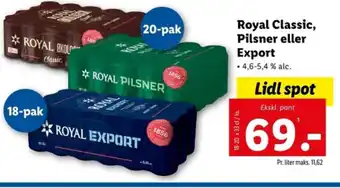 Lidl Royal Classic, Pilsner eller Export tilbud