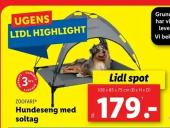 Lidl Hundeseng med soltag tilbud