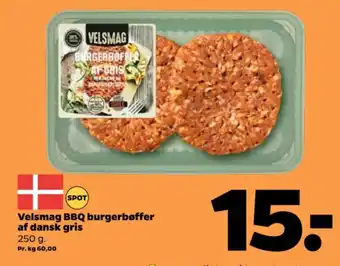 Netto Velsmag BBQ burgerbøffer af dansk gris tilbud