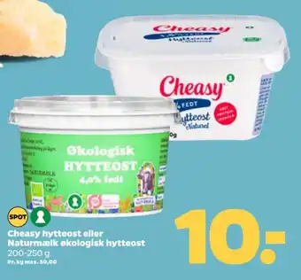Netto Cheasy hytteost eller Naturmælk økologisk hytteost tilbud