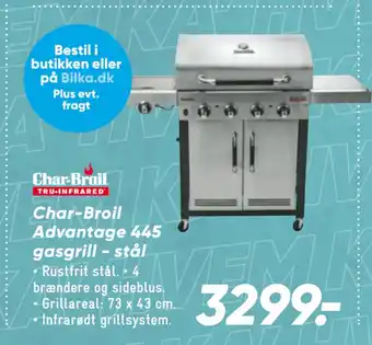 Bilka Char-Broil Advantage 445 gasgrill - stål tilbud