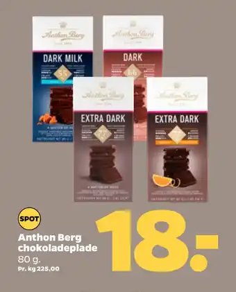 Netto Anthon Berg chokoladeplade tilbud
