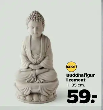 Netto Buddhafigur i cement tilbud