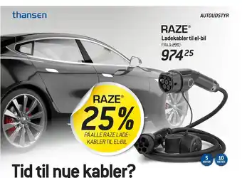 Thansen Ladekabler til el-bil tilbud