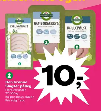 SuperBrugsen Den Grønne Slagter pålæg tilbud