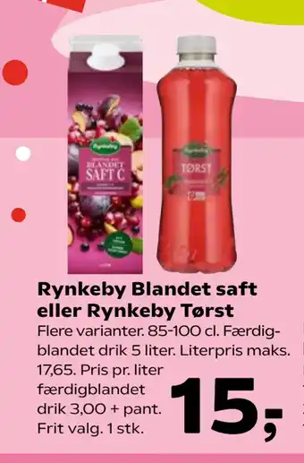 SuperBrugsen Rynkeby Blandet saft eller Rynkeby Tørst tilbud