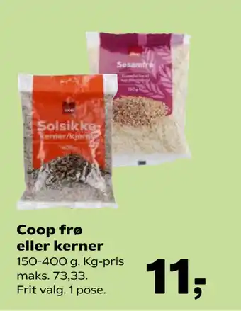 Kvickly Coop frø eller kerner tilbud