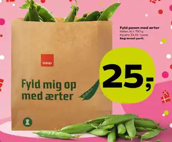 Kvickly Fyld posen med ærter tilbud