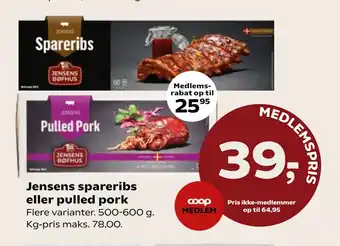 SuperBrugsen Jensens spareribs eller pulled pork tilbud