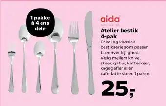 Kvickly Atelier bestik 4-pak tilbud