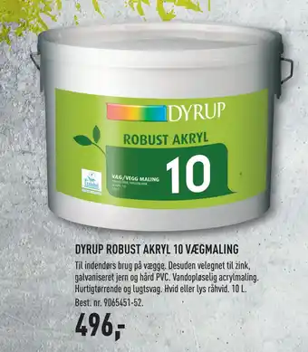 Johannes Fog DYRUP ROBUST AKRYL 10 VÆGMALING tilbud