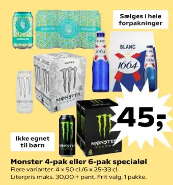 Kvickly Monster 4-pak eller 6-pak specialøl tilbud