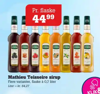 Poetzsch Padborg Mathieu Teisseire sirup tilbud