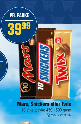 Otto Duborg Mars, Snickers eller Twix tilbud