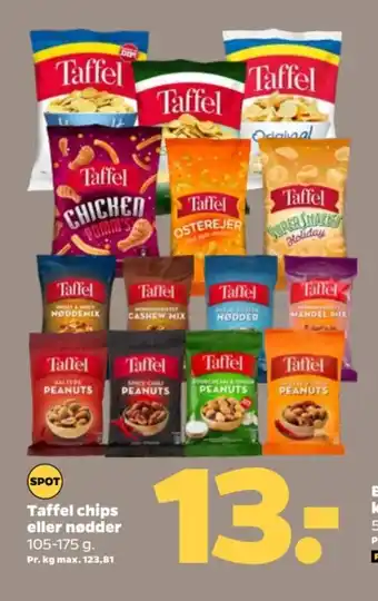 Netto Taffel chips eller nødder tilbud