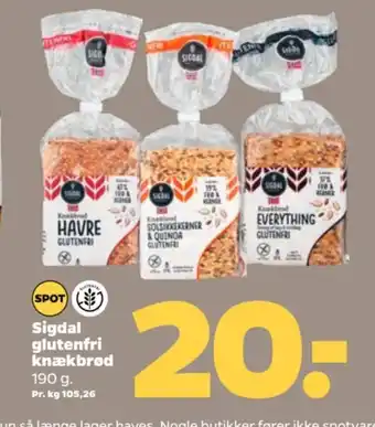 Netto Sigdal glutenfri knækbrød tilbud