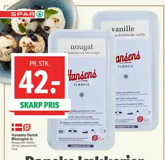 SPAR Hansens Dansk Økologisk Is tilbud